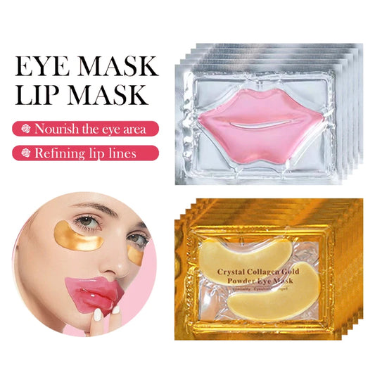SADOER Collagen Eye & Lip Mask Set | Anti-Aging, Dark Circles Eye & Lip Mask Peaceful Pleasures Health and Wellness