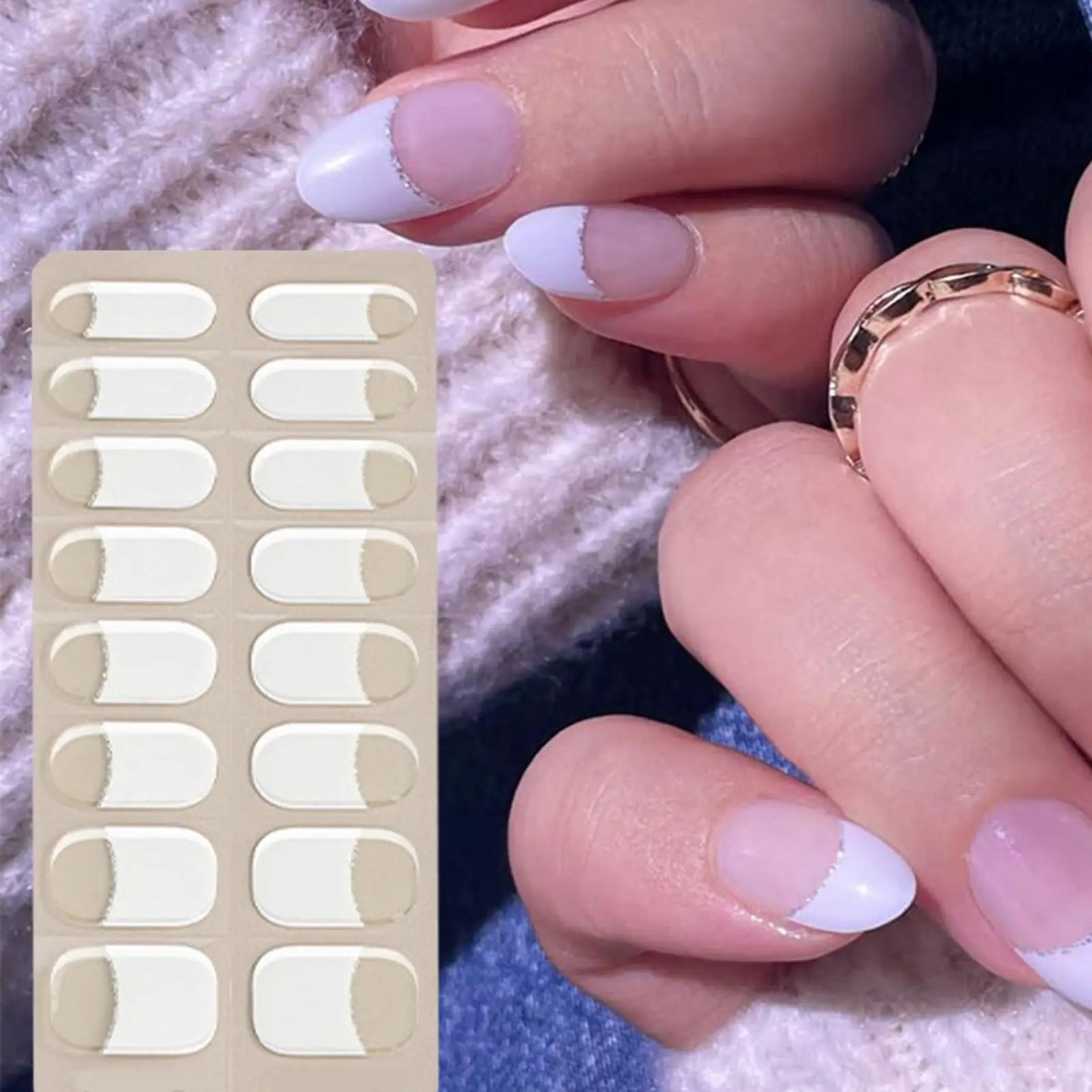 Semi Cured Gel Nail Strips – French Gel Sticker Manicure