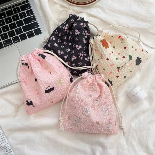 Cute Drawstring Pouch – Coin, Jewelry & Cosmetic Storage Bag Drawstring Storage Pouch Oasis Select