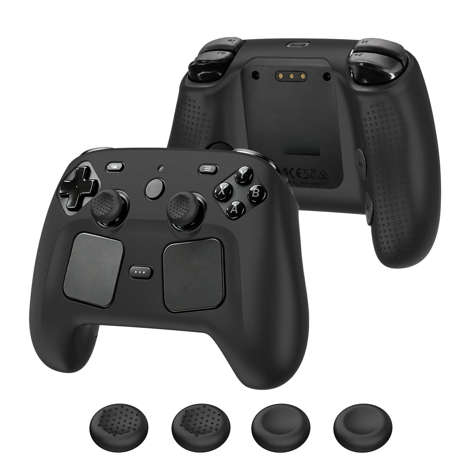 Protective Case For Steam Controller 2 Solid-Color Dustproof Shock-Resistant Case Non-Slip Design Enhance Your Gaming Experience Peaceful Pleasures Health and Wellness black