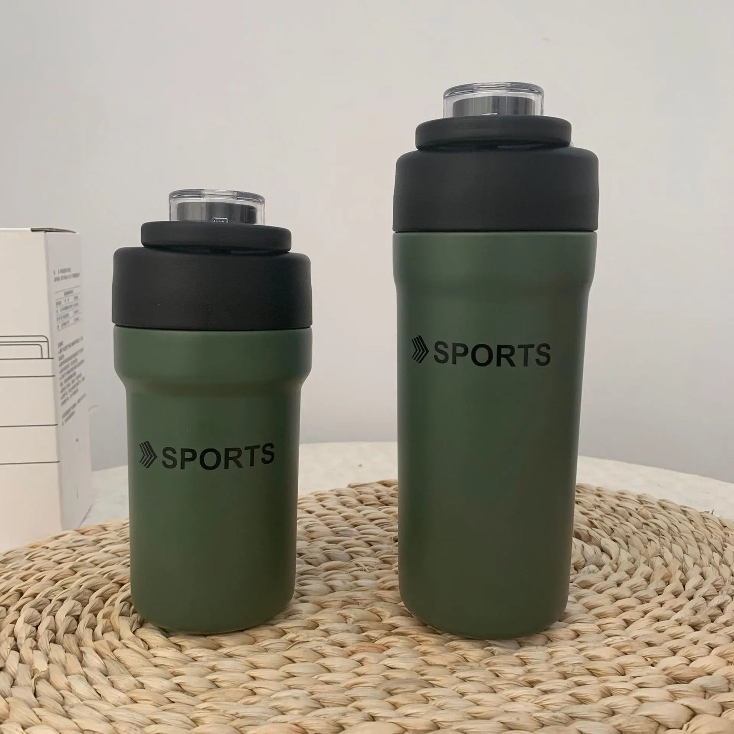 Large Insulated Water Bottle with Straw | 500ml & 680ml Thermos Insulated Water Bottle Peaceful Pleasures Health and Wellness army green 500ml