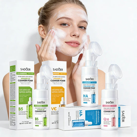 SADOER Q10 Vitamin C Brightening Foam Facial Cleanser Foam Facial Cleanser Peaceful Pleasures Health and Wellness