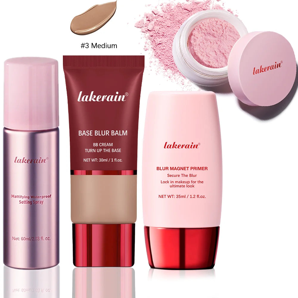 Ultimate Blurring Setting Powder Travel Size Set Waterproof Setting Spray Blur Magnet Primer BASE BLUR BALM Oil Control Kit Peaceful Pleasures Health and Wellness