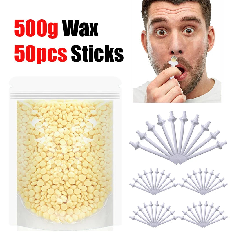 100-Piece Nose Wax Kit – At-Home Nose Hair Removal Set Nose Hair Wax Kit Peaceful Pleasures Health and Wellness