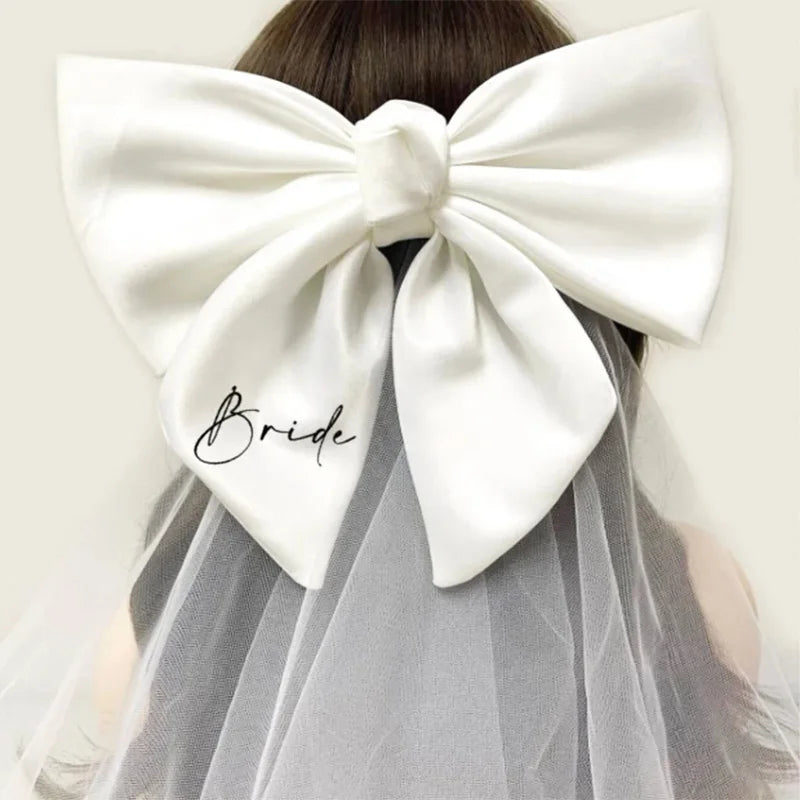 Bride Bow Veil – Bachelorette Party Photo Prop & Bridal Gift