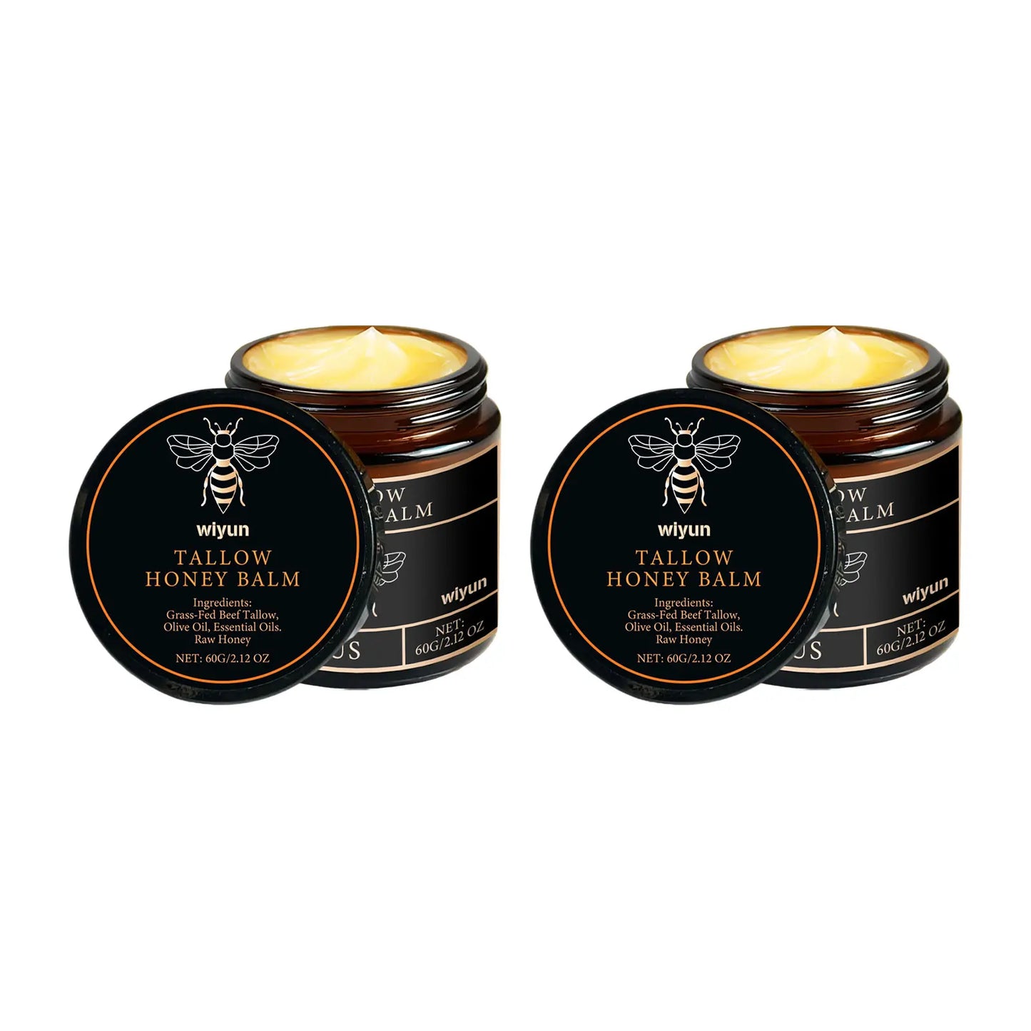 Organic Grass-Fed Beef Tallow Balm with Raw Honey Moisturizer