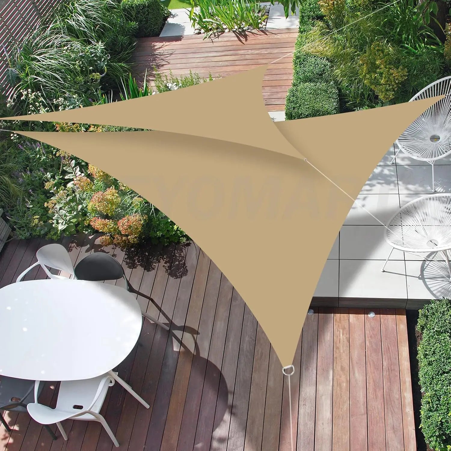 Sun Shade Sail Triangle Rectangle Waterproof Canopy 95% UV Block Awning Sunscreen with Ropes for Outdoor Patio Garden Pool Cover Peaceful Pleasures Health and Wellness