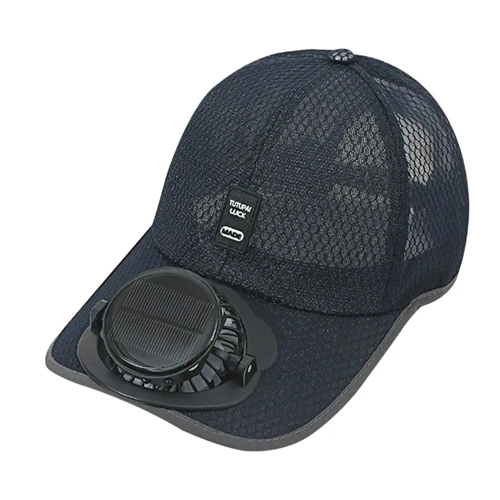 Solar Fan Baseball Cap | USB Rechargeable 600mAh | Breathable Mesh | Adjustable Sun Hat for Outdoor Summer Supplies Peaceful Pleasures Health and Wellness Blue