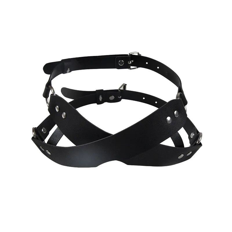 Women Sexy Mask Blindfold Cosplay PU Leather Adjustable Masquerade