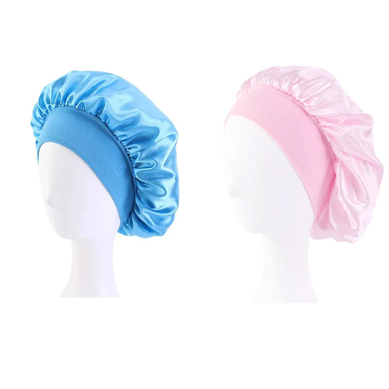 Women's Satin Sleep Bonnet | Wide Brim, Elastic Band Hair Care