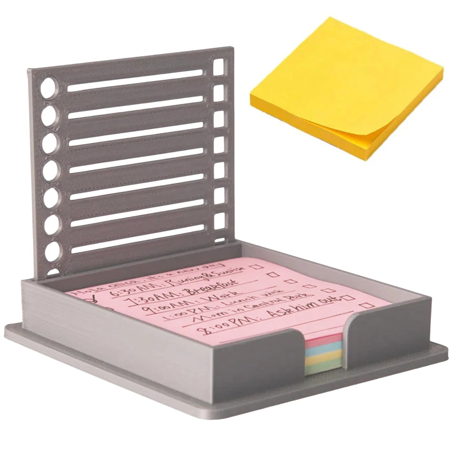 Stick Note Organizer Template Convenient Dock Design Easy to Store Template for Office & School Supplies Peaceful Pleasures Health and Wellness Gray