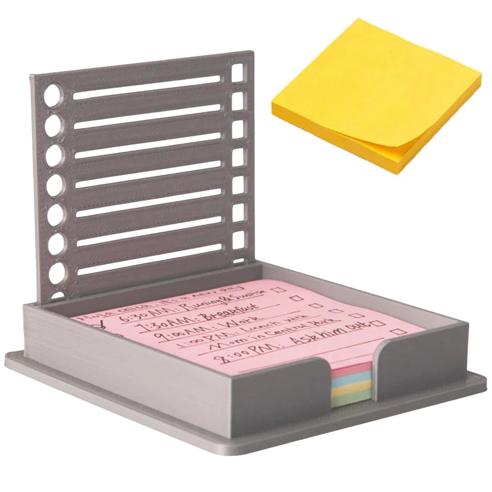 Stick Note Organizer Template Convenient Dock Design Easy to Store Template for Office & School Supplies Peaceful Pleasures Health and Wellness Gray