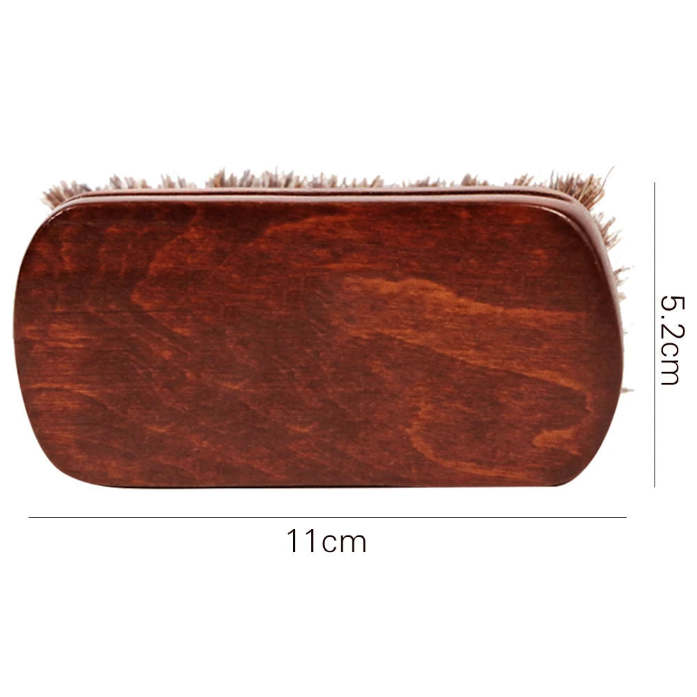 Car Interior Leather Textile Cleaning Brush with Horsehair Bristle Wood Handle Peaceful Pleasures Health and Wellness