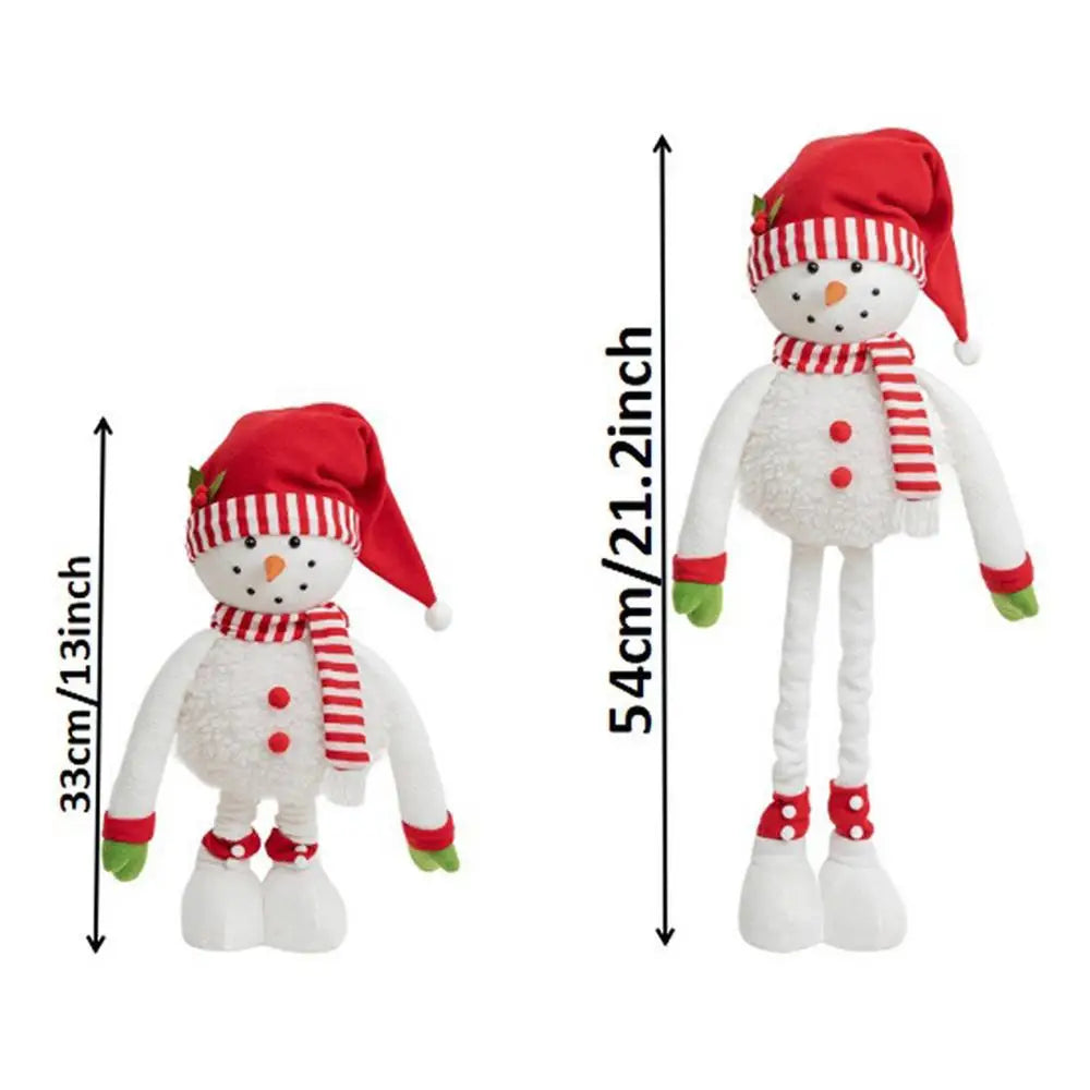 Christmas Plush Standing Snowman Decor | Retractable Leg Centerpiece
