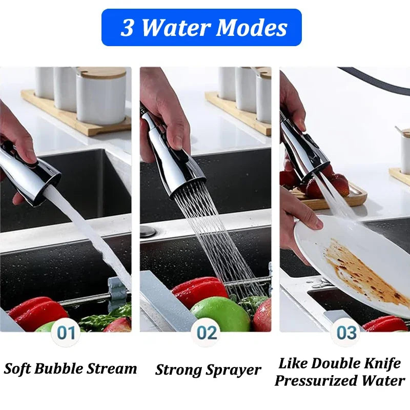 360° Rotating Faucet Extender – 3-Mode Water Saving Spray Head