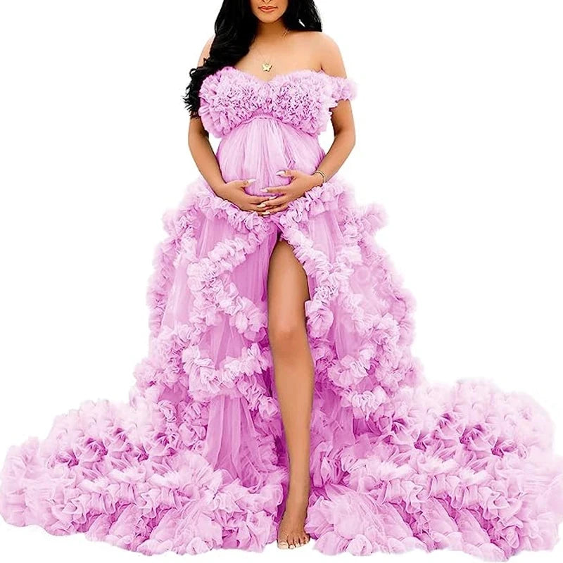 Tulle Long Maternity Dress Photoshoot платье photography dresses baby shower dresses for pregnant woman платье для беременных Peaceful Pleasures Health and Wellness C -5 S China Mainland