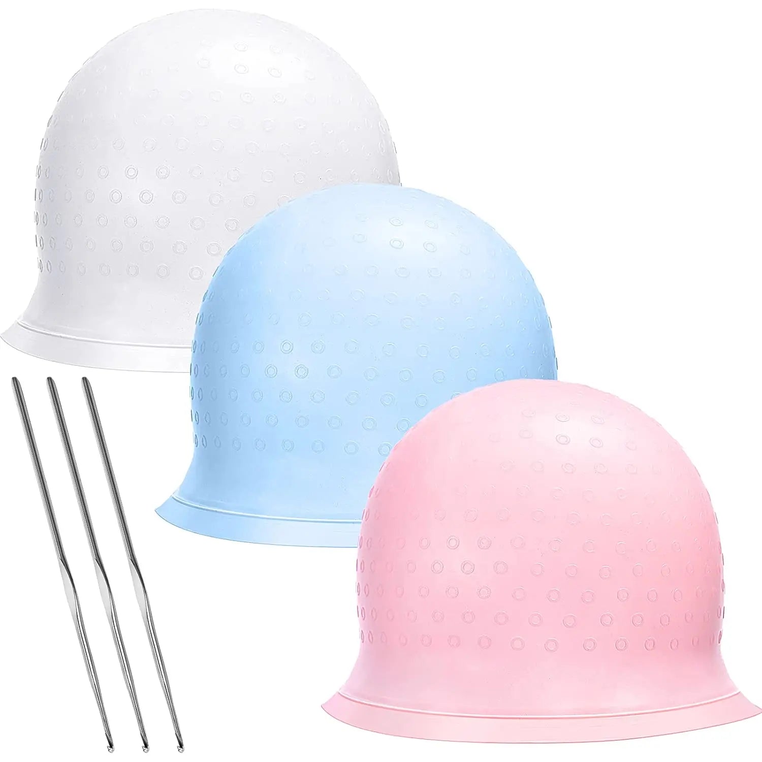 Salon Silicone Hair Coloring Cap Highlight Cap Reusable Needle Hair Dying Frosting Cap Hair Dye Hat Hairstyling Tool Accessories Peaceful Pleasures Health and Wellness
