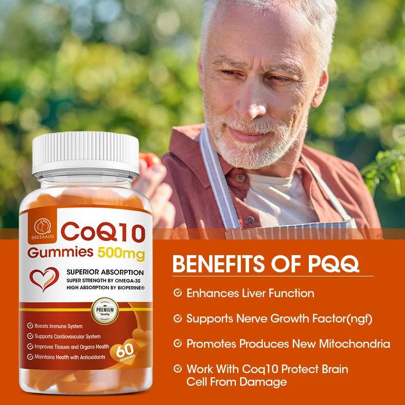 CoQ10 500mg Gummies – Heart Health & Antioxidant Support Dietary Supplement Peaceful Pleasures Health and Wellness