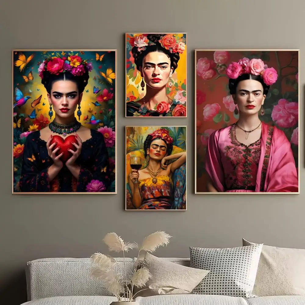 Frida Kahlo Anime Wall Poster – Self-Adhesive Waterproof PVC Art Wall Art Poster Peaceful Pleasures Health and Wellness