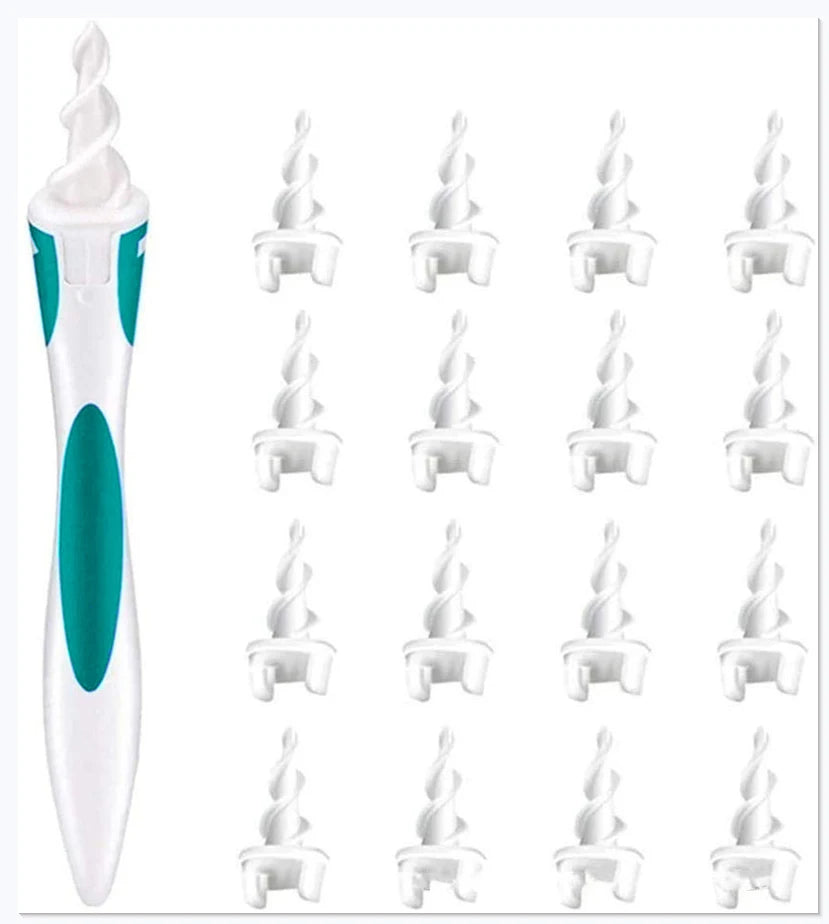 Silicone Spiral Ear Wax Cleaner Kit – 16 Tips | Safe Removal