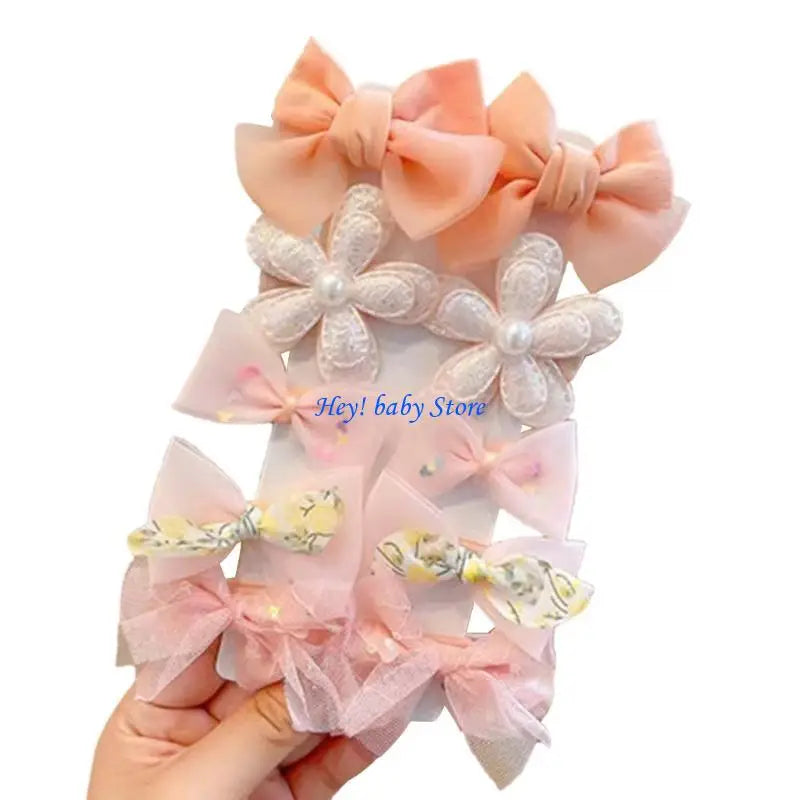 Baby Girl Flower Hair Clip Set – 10 Pcs Cute Hairpins