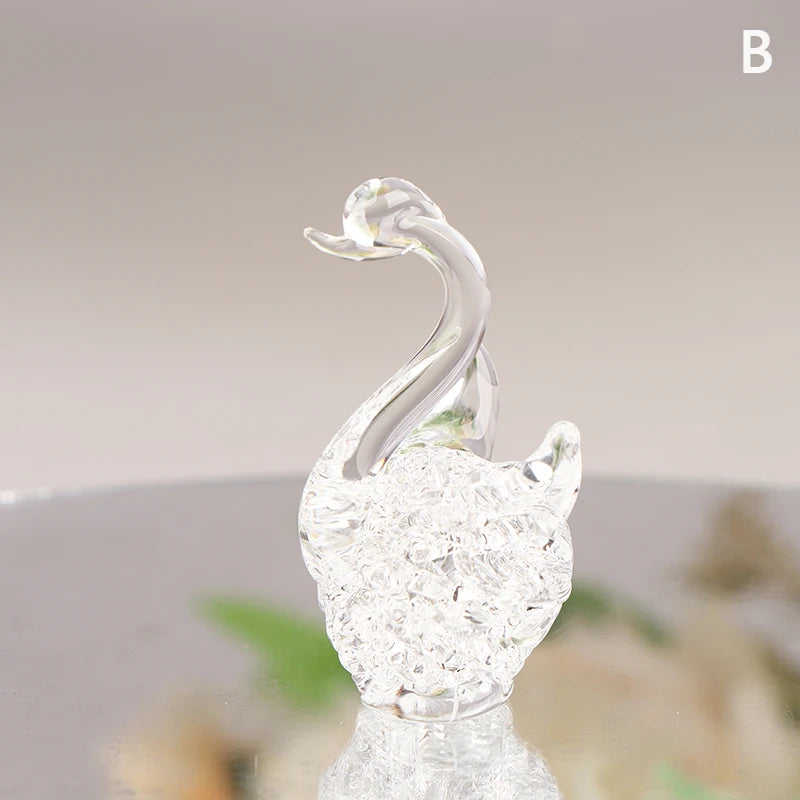 Crystal Swan Figurine Glass Ornament | Home Decor & Gift