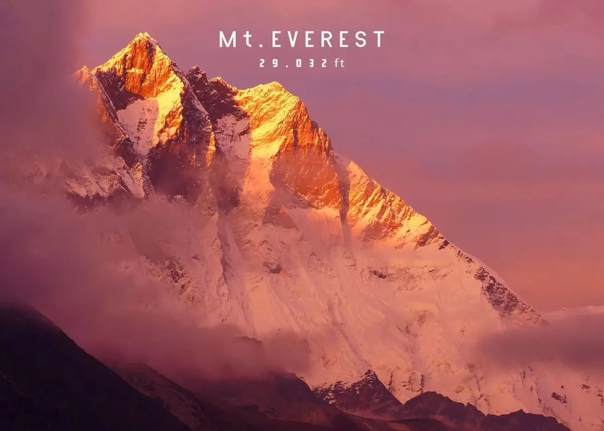 Mount Everest Panoramic Canvas Wall Art | Mountain Print