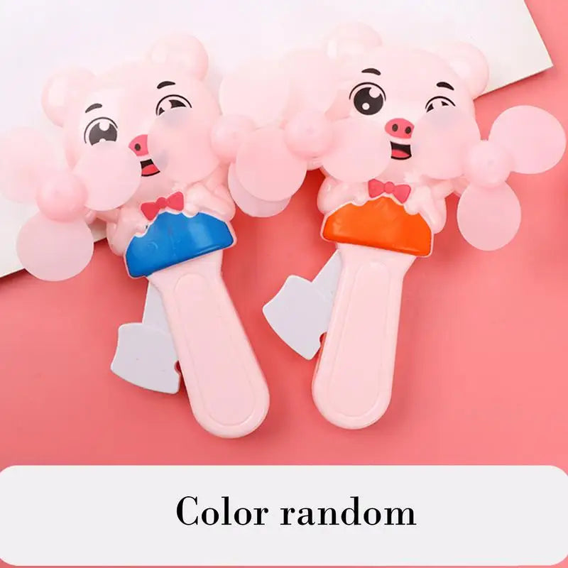 Manual Press Cooling Fans Cartoon Double Fan Leaf Handheld Mini Cooling Fan For Children Cute Summer Kids Fans Party Favors For Peaceful Pleasures Health and Wellness