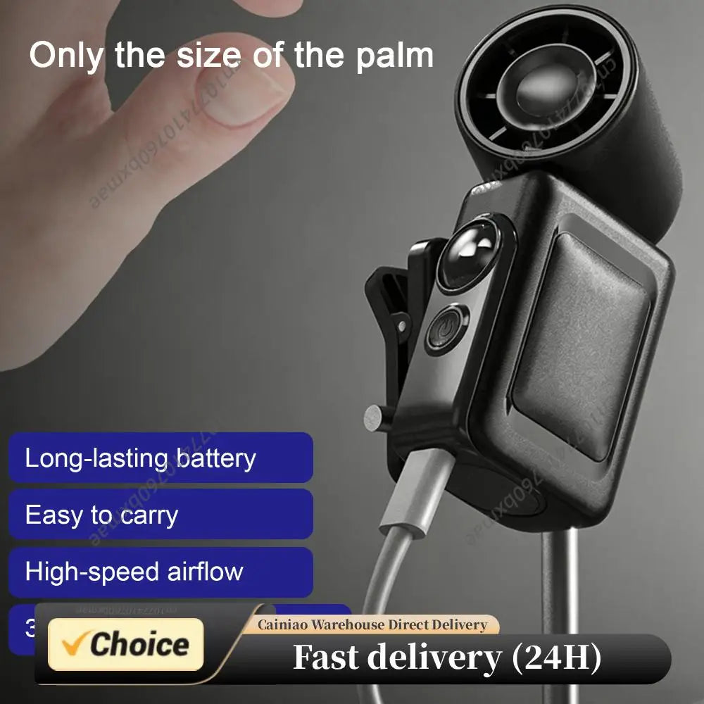 USB Rechargeable Portable Clip-On Mini Fan with LED Display 3000mAh Battery 4 Speed Adjustable for Travel Outdoor Home Office Peaceful Pleasures Health and Wellness