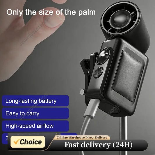 USB Rechargeable Portable Clip-On Mini Fan with LED Display 3000mAh Battery 4 Speed Adjustable for Travel Outdoor Home Office Peaceful Pleasures Health and Wellness