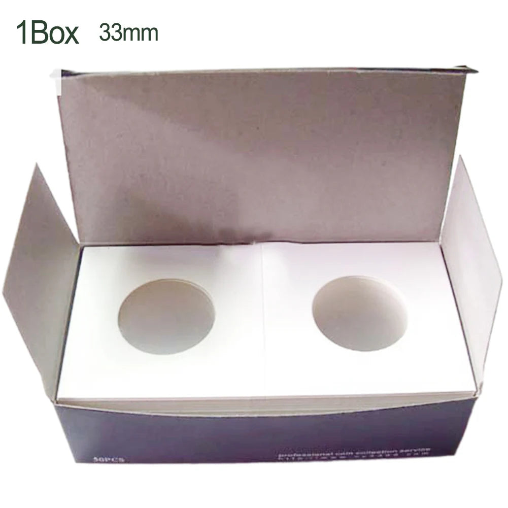 Coin Holders Stamp Holder Storage Box Case Square Cardboard Household
