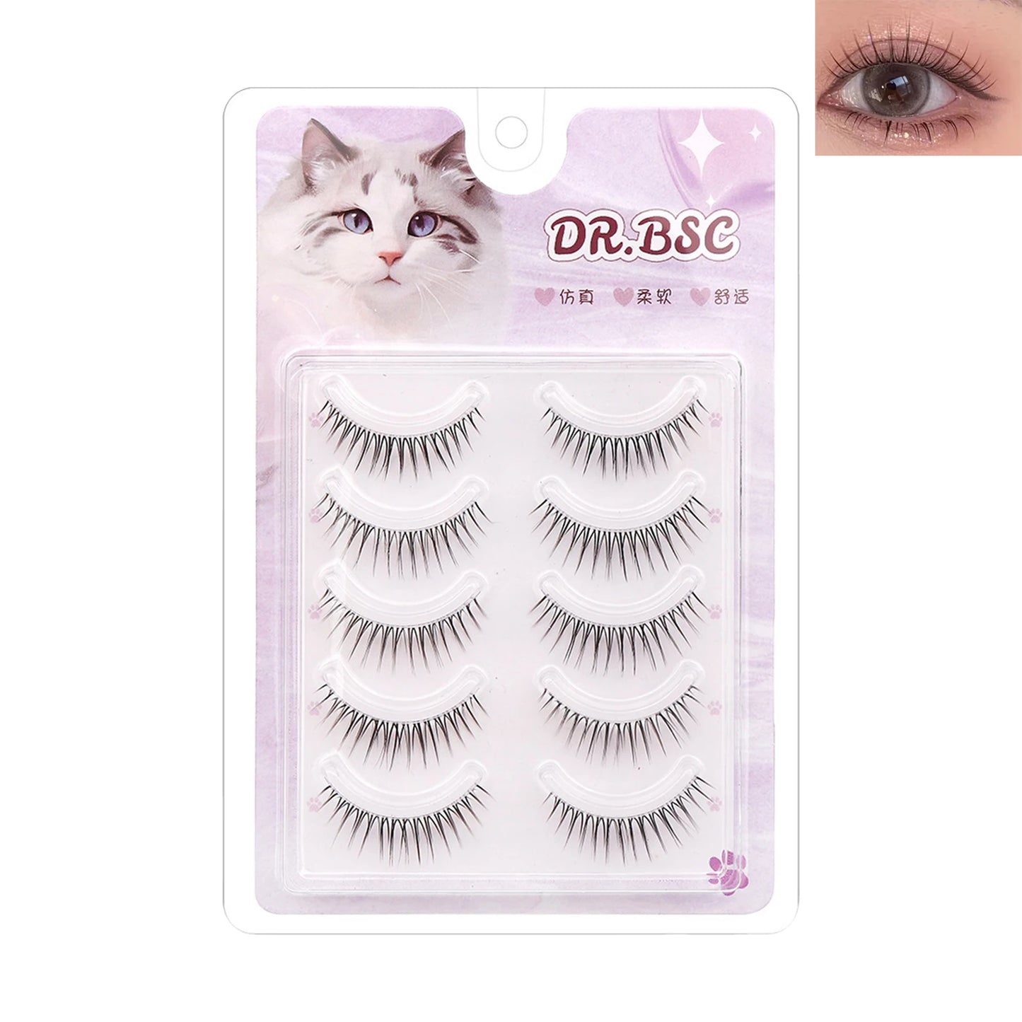 Manga Cosplay Wispy False Eyelashes – 5 Pairs Cluster Lashes False Eyelashes Peaceful Pleasures Health and Wellness style 1