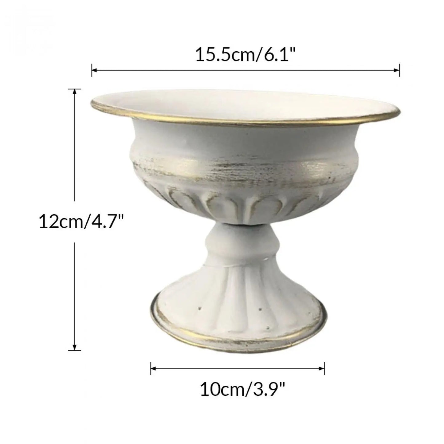 Antique Iron Flower Vase | Metal Centerpiece for Home & Events