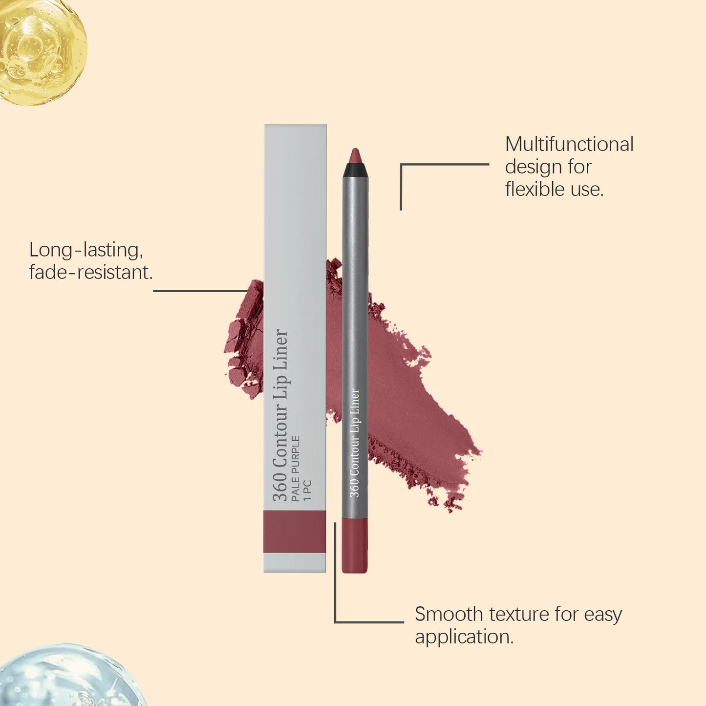 Contour Lip Liner Long Lasting Waterproof Various Colors Fuller Plumper Easy Color Payoff Natural Multi Use Lip Contour Makeup Peaceful Pleasures Health and Wellness