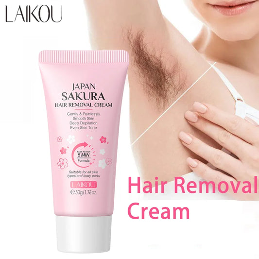 LAIKOU Hair Removal Cream Intimate Areas Epilator Cream Painless Health Hair Remover Growth Inhibitor Men Woman Body Care 50g Peaceful Pleasures Health and Wellness