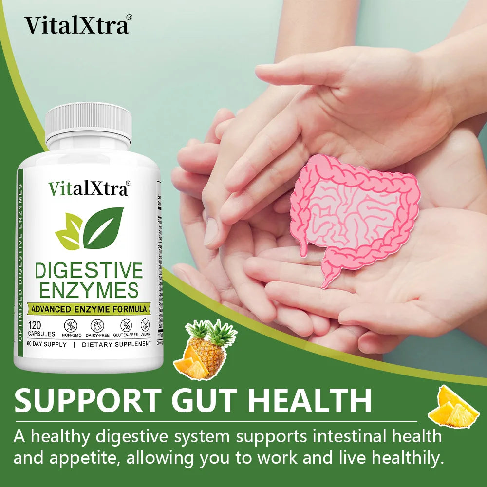 Digestive Enzymes Capsules - Most Essential Digestive Enzymes (Amylase, Lipase, Bromelain, Lactase, Cellulase, Invertase) Peaceful Pleasures Health and Wellness