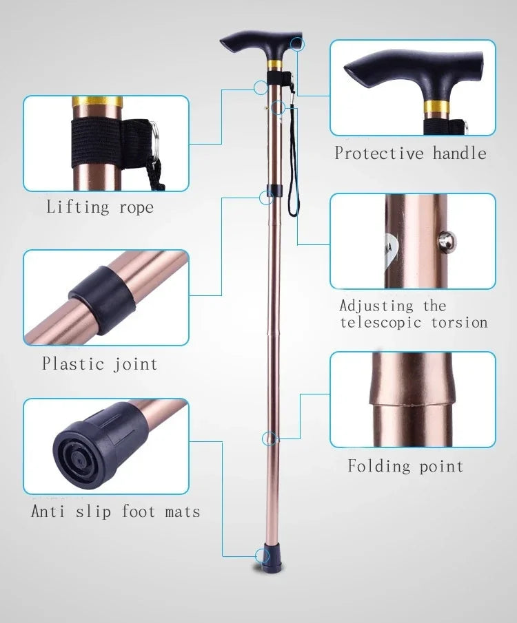 Telescopic Folding Trekking Pole | Aluminum Hiking Walking Stick