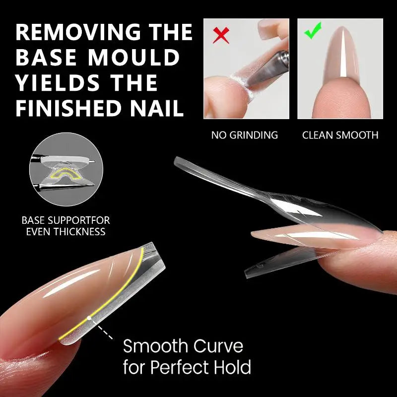 Oval Dual Nail Extension Forms 15 Sizes Sandwich Design 60–300pcs