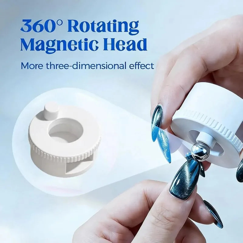 Glass Bead Cat Eye Nail Magnet | 360° Rotating Tool