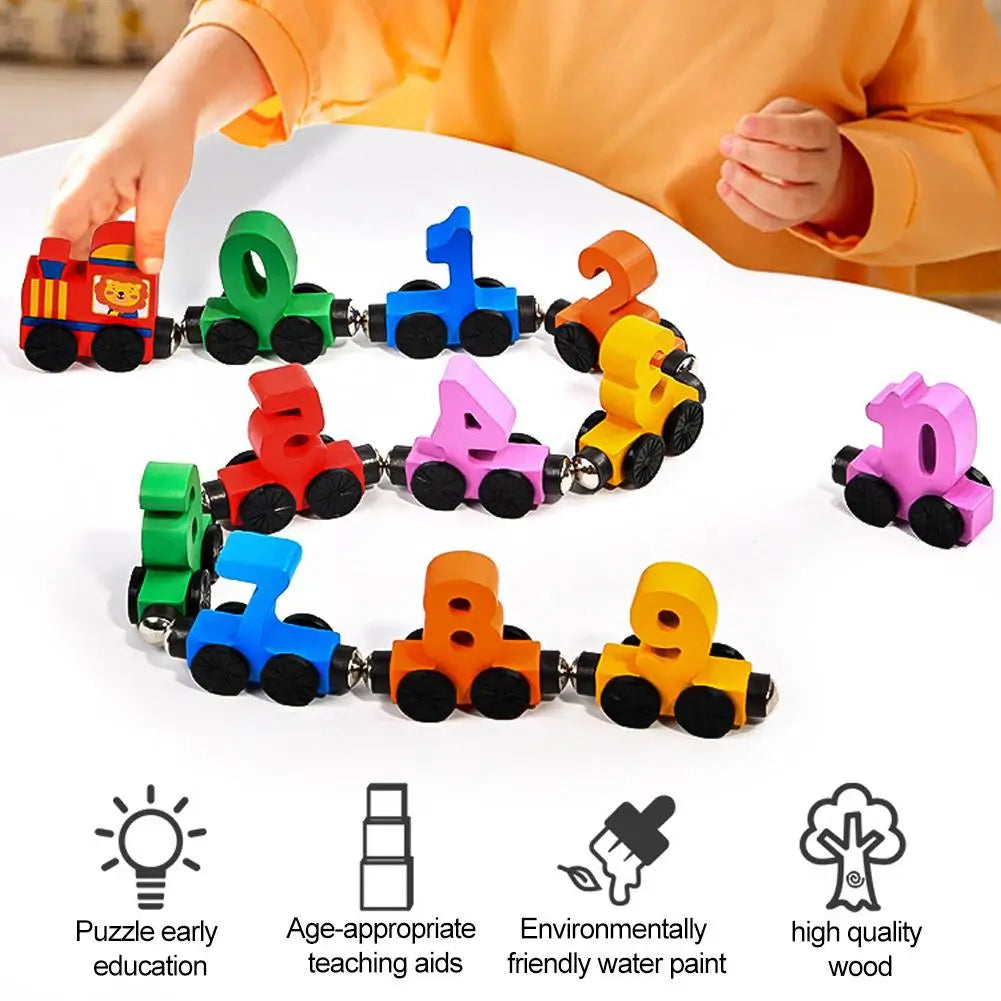 Magnetic Wooden Number Train Set – Educational Toy for Kids