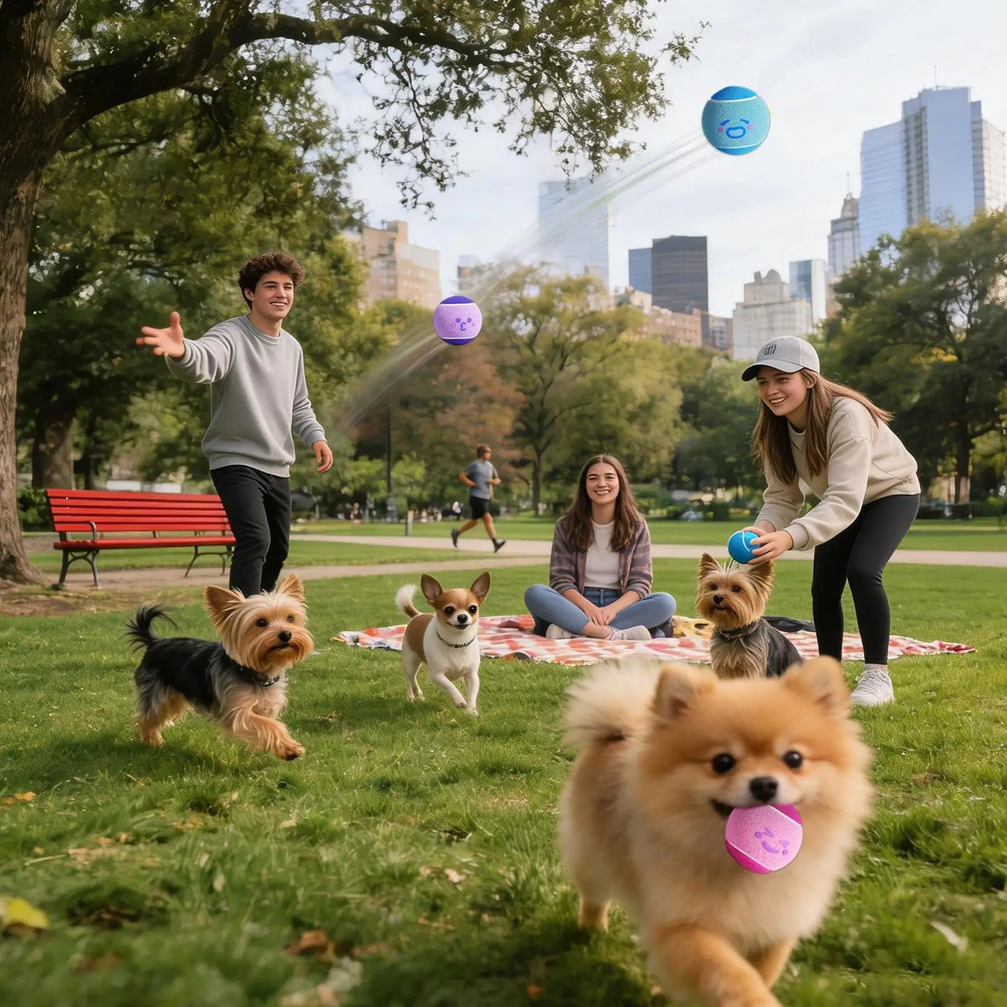 Dog Tennis Balls 6-Pack – Squeaky Fetch Toys for Puppies