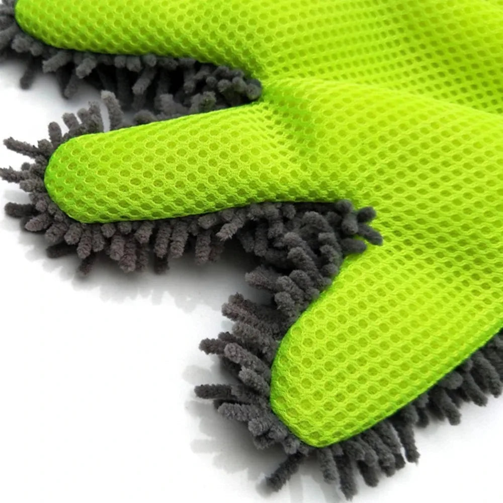 Premium 5-Finger Car Washing Gloves - Soft Microfiber Mitts for Effective Cleaning & Drying of Cars & Motorcycles Cleaning Peaceful Pleasures Health and Wellness