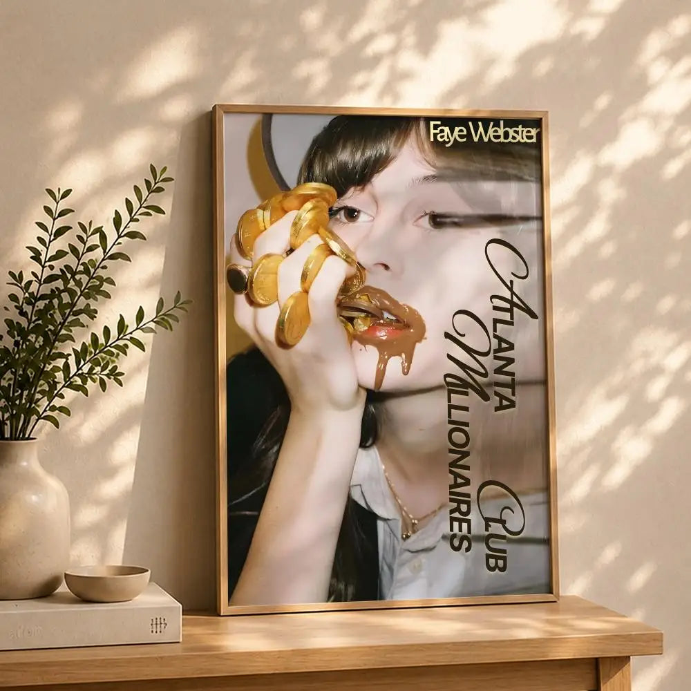Singer F-Faye WebsterS Poster HD Self Adhesive Waterproof Wall Art Ideal for Home Office Dorm Bedroom Great Gift Peaceful Pleasures Health and Wellness White6 15X20cmNoframe