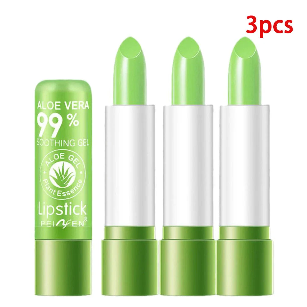 Aloe Vera Color-Changing Lip Balm – Moisturizing & Nourishing Peaceful Pleasures Health and Wellness 3pcs