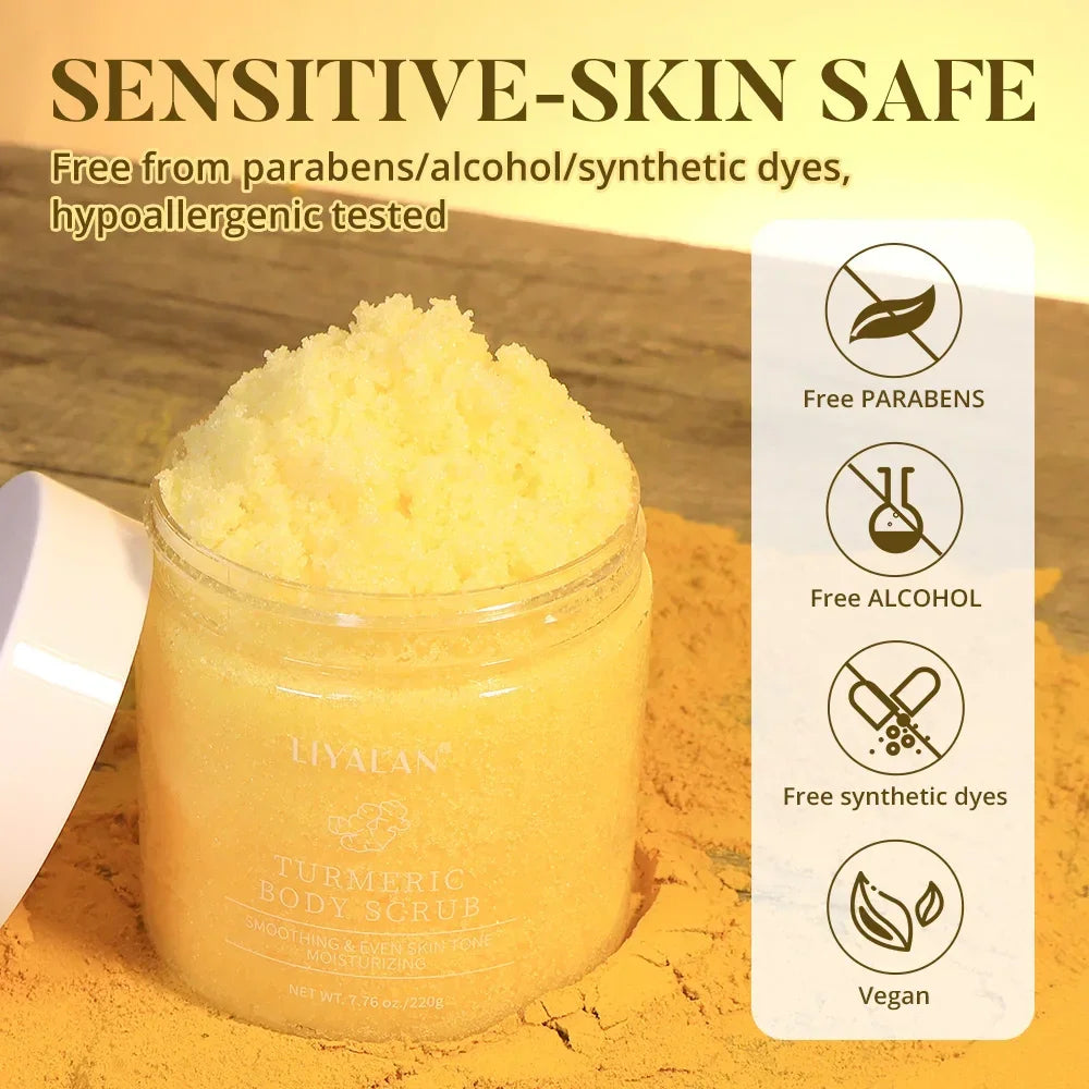 Turmeric Sea Salt Body Scrub – Exfoliating Golden Glow Polish Peaceful Pleasures Health and Wellness