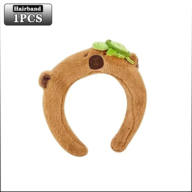 Plush Capybara Hair Headband – Cute Wash Hoop for Girls & Kids