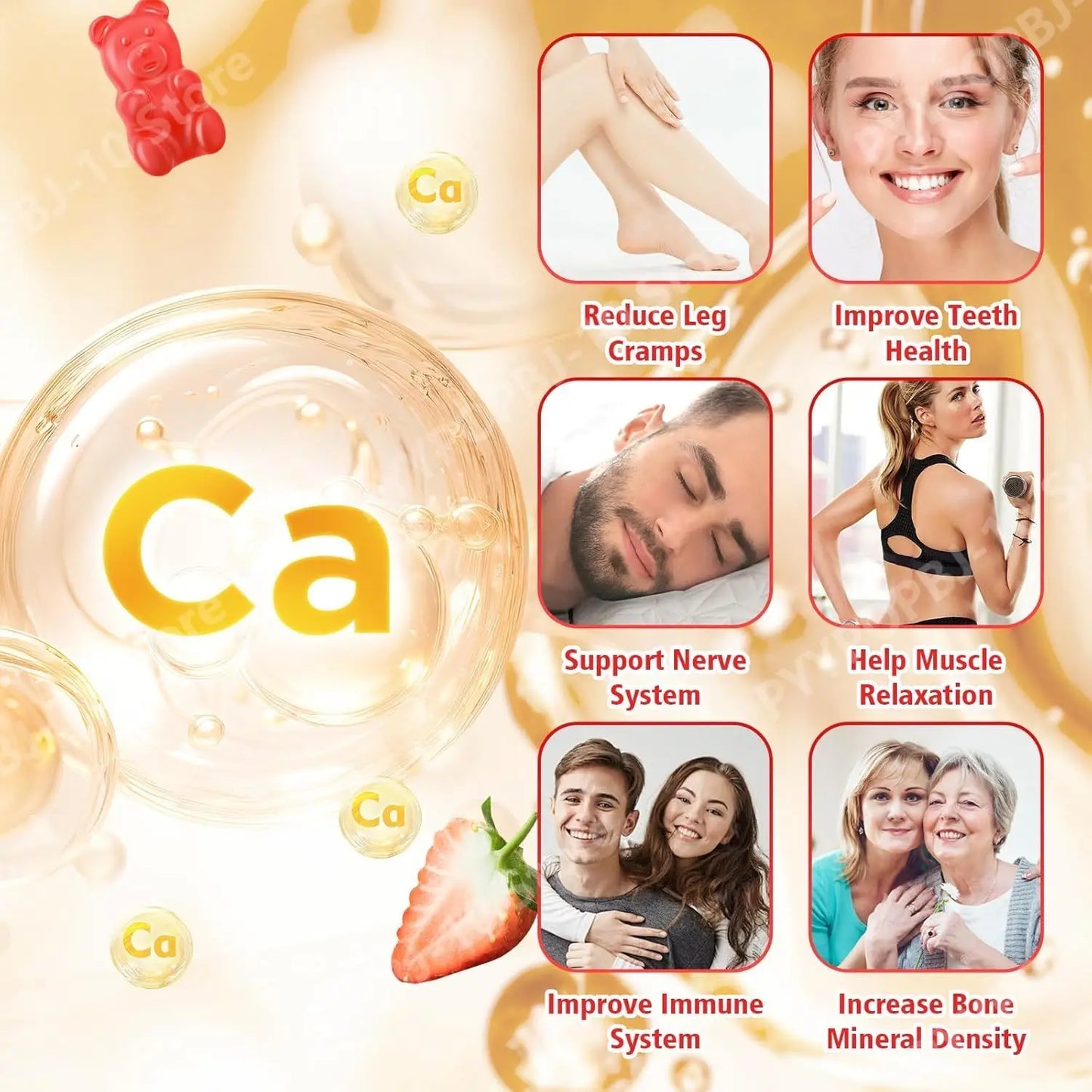 Calcium Citrate Gummies 1200mg Sugar Free – Strawberry 60ct