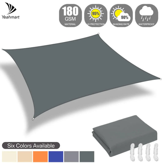 4x2/3/5/6M Rectangular Sun Sail Waterproof Sun Shelter Weather Protection Canopy UV Protection for Patio Balcony Garden Awning Peaceful Pleasures Health and Wellness