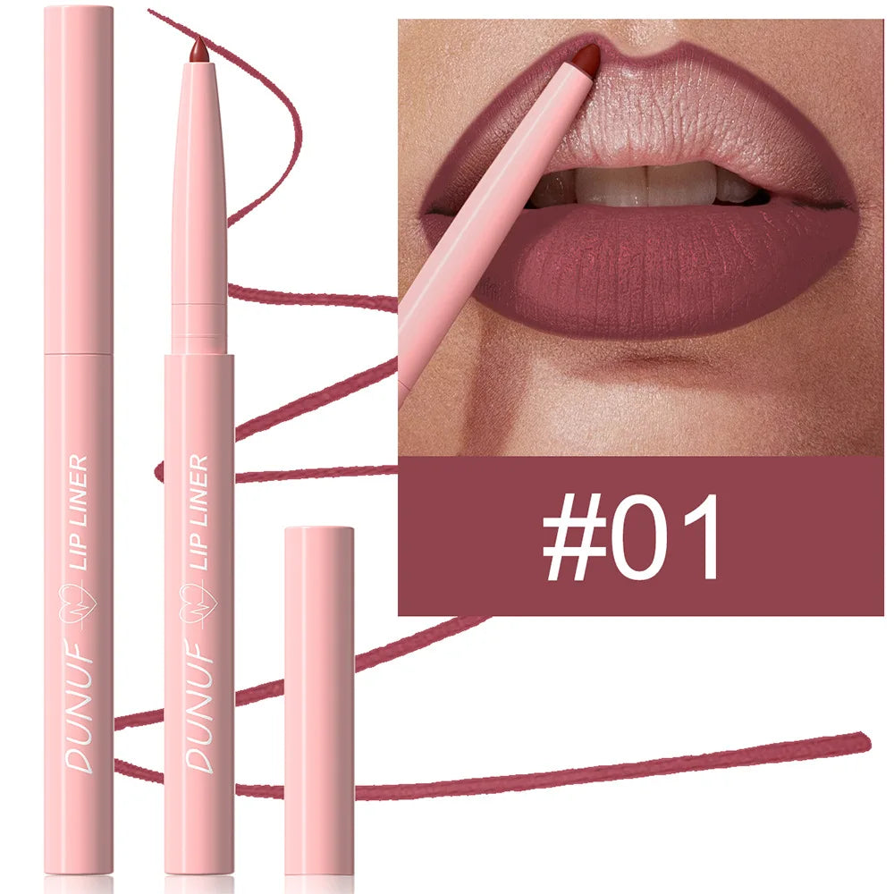 DUNUF Velvet Matte Lip Liner – 12 Nude & Brown Shades