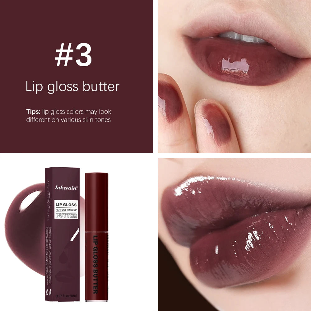 8ml Butter Non-stick Cup Gloss Lip Gloss Moisturizing Mirror Lip Gloss Lasting Color Lip glaze Dye Lip Liquid Makeup For Women Peaceful Pleasures Health and Wellness